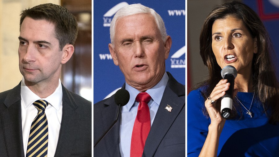 Tom Cotton, Mike Pence and Nikki Haley