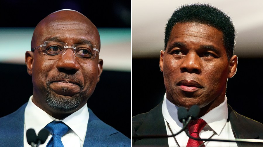 Sen. Raphael Warnock (D-Ga.) and Georgia Republican Senate candidate Herschel Walker