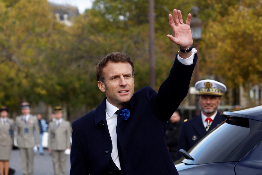 French President Macron leads commemoration ceremony for Armistice Day, in Paris