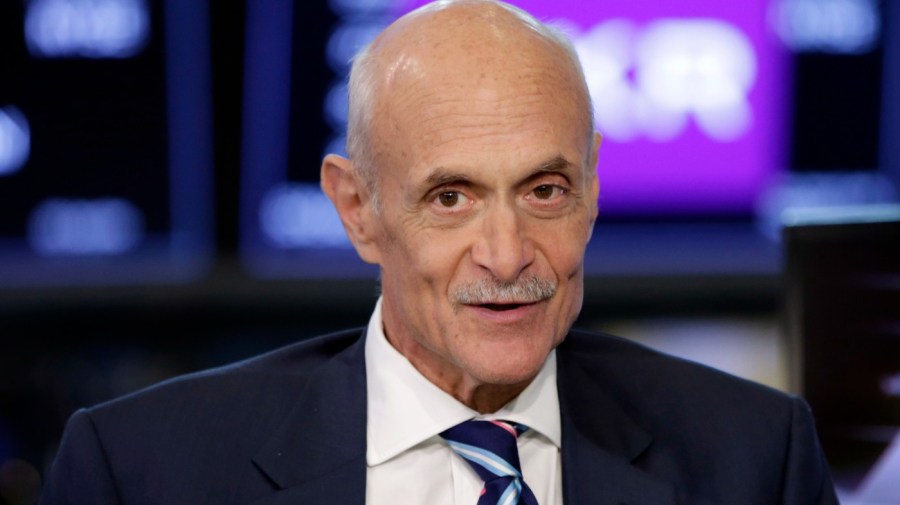 Michael Chertoff, the former Secretary of Homeland Security, is interviewed on the floor of the New York Stock Exchange.