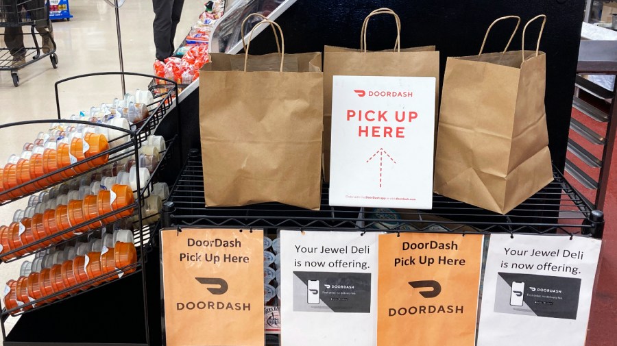 Information about DoorDash pick-up at a grocery store