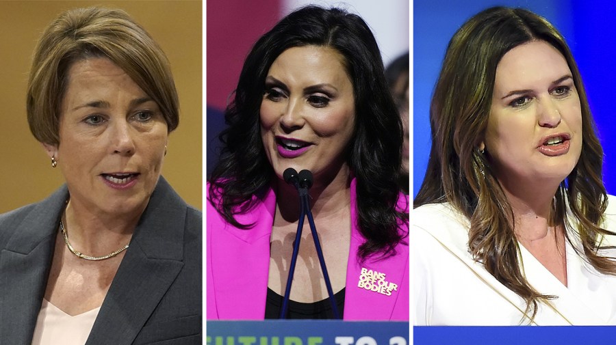 Maura Healey, Gretchen Whitmer and Sarah Huckabee Sanders