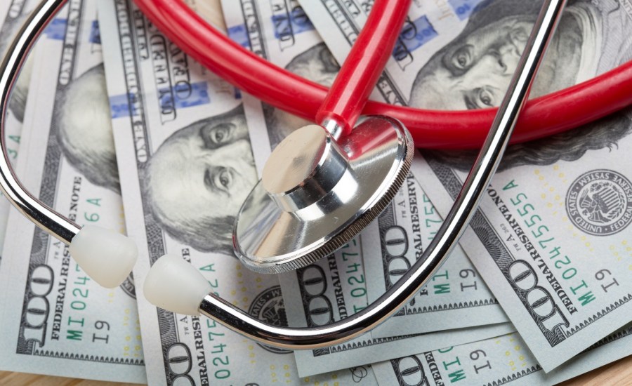 Stethoscope and money.