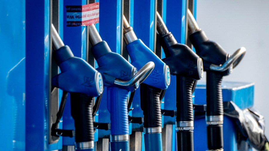 FILE - Gas pumps are shown at a gas station in Frankfurt, Germany, Wednesday, Oct. 5, 2022.