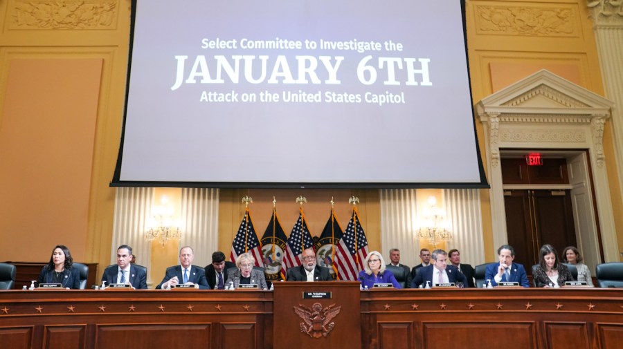 Members of the select House committee investigating the Jan. 6, 2021 attack on the U.S. Capitol gather for the panel's last public meeting.