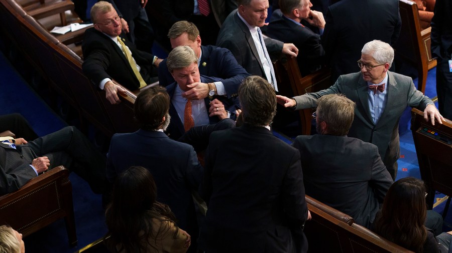 Rep. Michael D. Rogers (R-Ala.) is taken away form Reps. Lauren Boebert (R-Colo.) and Matt Gaetz (R-Fla.)