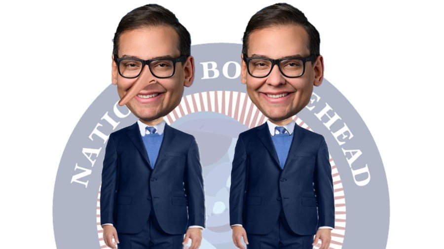 A bobblehead of Rep. George Santos (R-N.Y.)