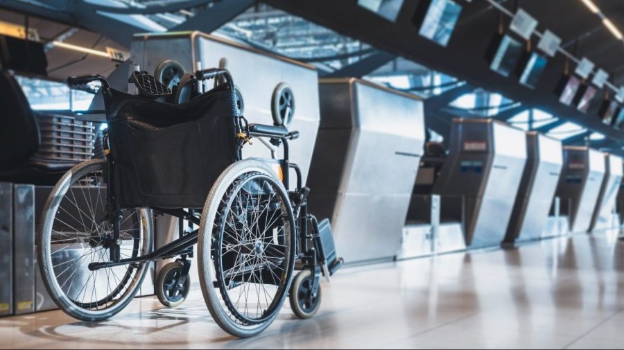 Wheelchair in airport.