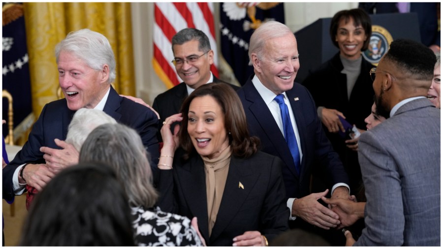 Former President Bill Clinton, Vice President Harris and President Biden