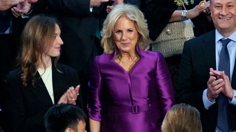 First lady Jill Biden arrives before President Biden delivers his State of the Union