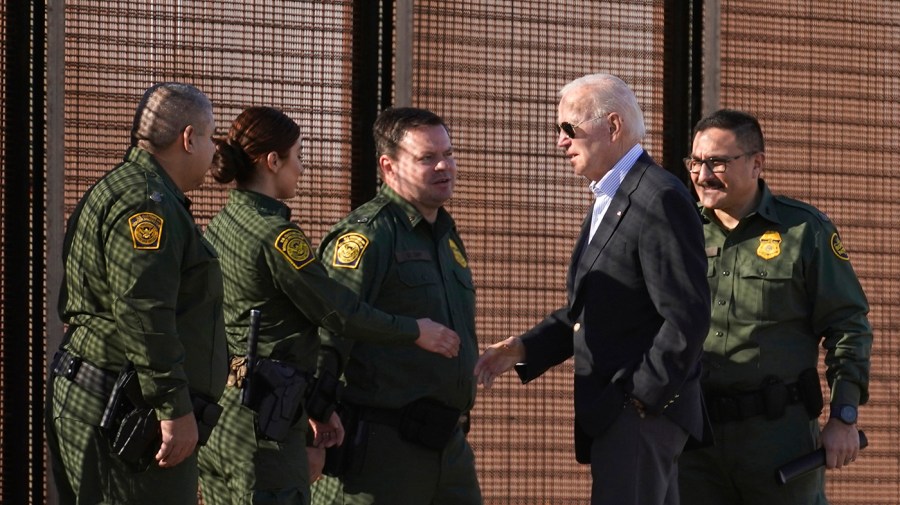 President Biden greets U.S. Border Patrol agents