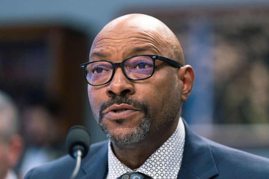 U.S. Immigration and Customs Enforcement acting director Tae Johnson testifies before the House Appropriations Subcommittee on Homeland Security on the FY2024 budget request for the agency, Tuesday, April 18, 2023, on Capitol Hill in Washington. (AP Photo/Manuel Balce Ceneta)