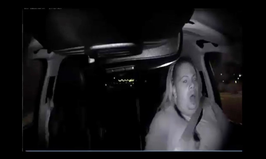 FILE- This March 18, 2018, file photo from video from a mounted camera provided by the Tempe Police Department shows an interior view moments before an Uber SUV fatally struck a woman in Tempe, Ariz., in what was the first death involving a fully autonomous vehicle. Rafaela Vasquez, the backup Uber driver in the vehicle in question, has pleaded not guilty to a negligent homicide charge in the 2018 crash that killed 49-year-old Elaine Herzberg. Vasquez's trial is scheduled to begin on June 26, 2023. (Tempe Police Department via AP, File)