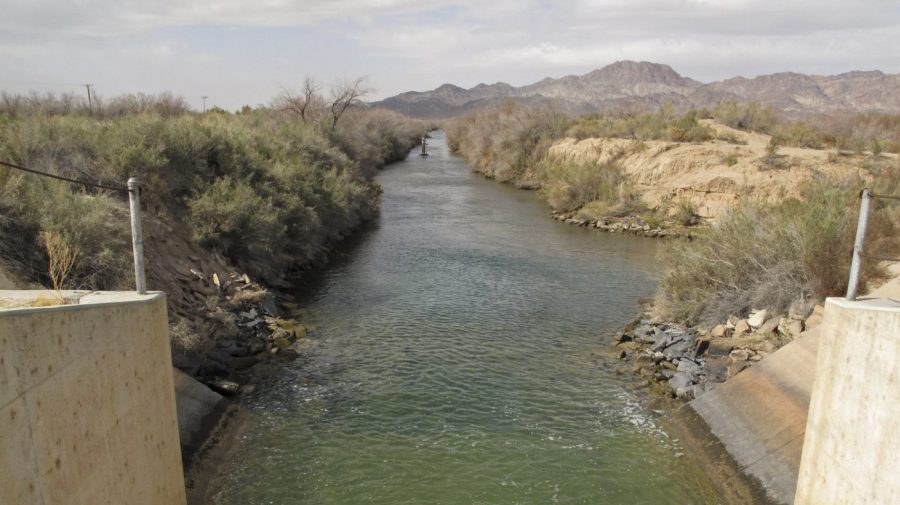 This photo shows Colorado River water running through farmland on the Colorado River Indian Tribes reservation