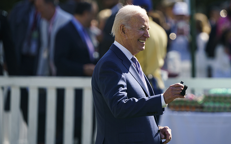 President Biden is seen during the annual White House Easter Egg Roll