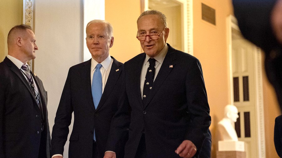 President Biden and Majority Leader Chuck Schumer (D-N.Y.)