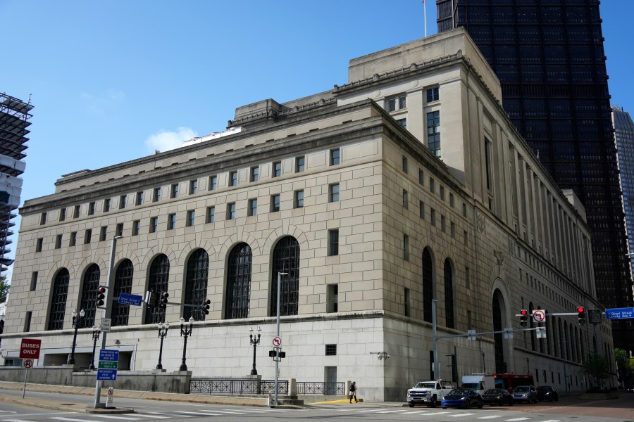 This is the Federal Courthouse in downtown Pittsburgh on Monday April 24, 2023. The long-delayed capital murder trial of Robert Bowers accused in the 2018 Pittsburgh synagogue massacre will begin with jury selection beginning April 24, 2023, at the Federal Courthouse in Pittsburgh, a federal judge has ruled. Bowers, a Baldwin resident who has pleaded not guilty, could be sentenced to death if convicted of the shootings. He faces more than 60 federal charges stemming from the Oct. 27, 2018, attack at the Tree of Life synagogue in Pittsburgh that killed 11 worshippers in the deadliest attack on Jewish people in U.S. history. (AP Photo/Gene J. Puskar)