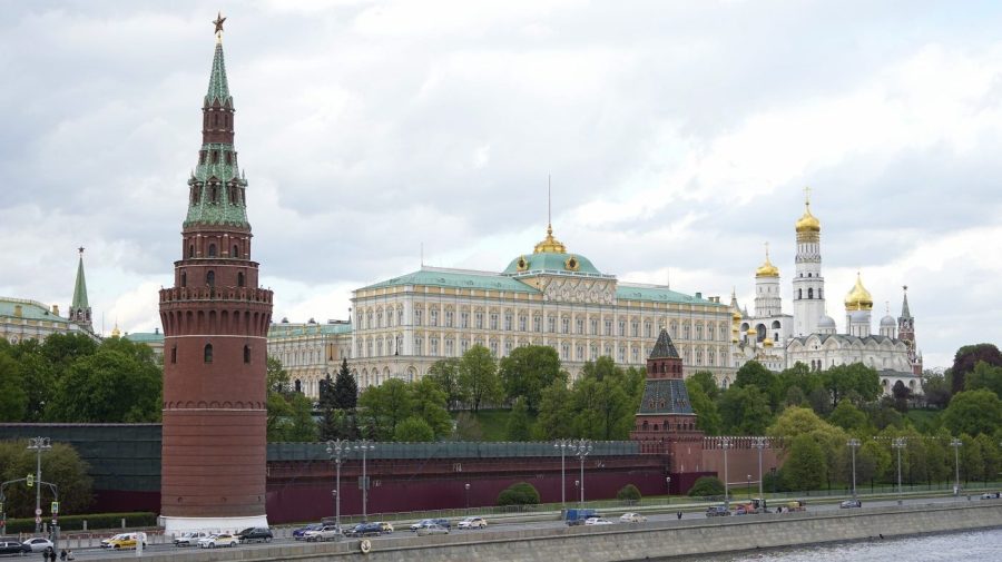 A view of the Moscow Kremlin in Moscow, Russia, Wednesday, May 3, 2023. Russian authorities have accused Ukraine of attempting to attack the Kremlin with two drones overnight. The Kremlin on Wednesday decried the alleged attack attempt as a "terrorist act" and said Russian military and security forces disabled the drones before they could strike. (AP Photo)