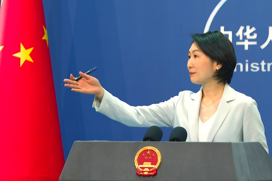 Chinese Foreign Ministry spokesperson Mao Ning gestures during a press conference at the Ministry of Foreign Affairs in Beijing, Wednesday, May 24, 2023. The Chinese government on Wednesday defended its ban on products from U.S. memory chipmaker Micron Technology Inc. in some computer systems after Washington expressed concern, adding to strains over technology and security. (AP Photo/Liu Zheng)