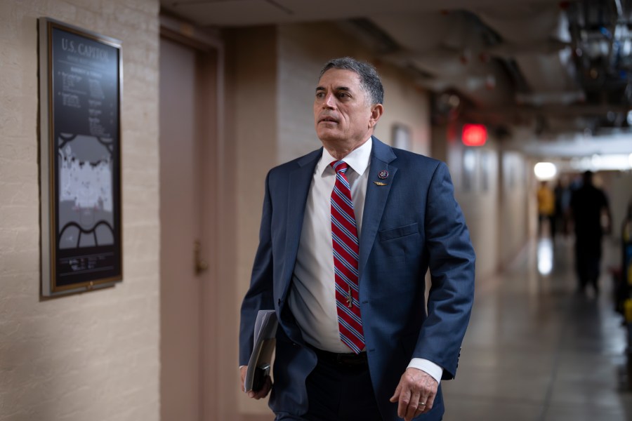 Rep. Andrew Clyde, R-Ga., walks to a closed-door meeting with Speaker of the House Kevin McCarthy, R-Calif., and fellow Republicans, at the Capitol in Washington, Tuesday, June 13, 2023. Last week, Clyde was at the center of protest of McCarthy's leadership as he and a dozen Republicans, mainly members of the House Freedom Caucus, brought the House to a standstill. Clyde is a gun store owner in Georgia and is a sponsor of a bill to reverse a Biden administration firearms-related regulation on so-called pistol braces, a stabilizing feature. (AP Photo/J. Scott Applewhite)