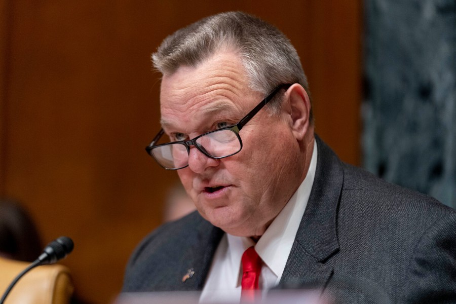 FILE - Chairman Sen. Jon Tester, D-Mont., speaks during a Senate Appropriations Subcommittee on Defense budget hearing on Capitol Hill in Washington, Tuesday, May 2, 2023. Tester is looking to win reelection in a race that could decide control of the Senate. (AP Photo/Andrew Harnik, File)