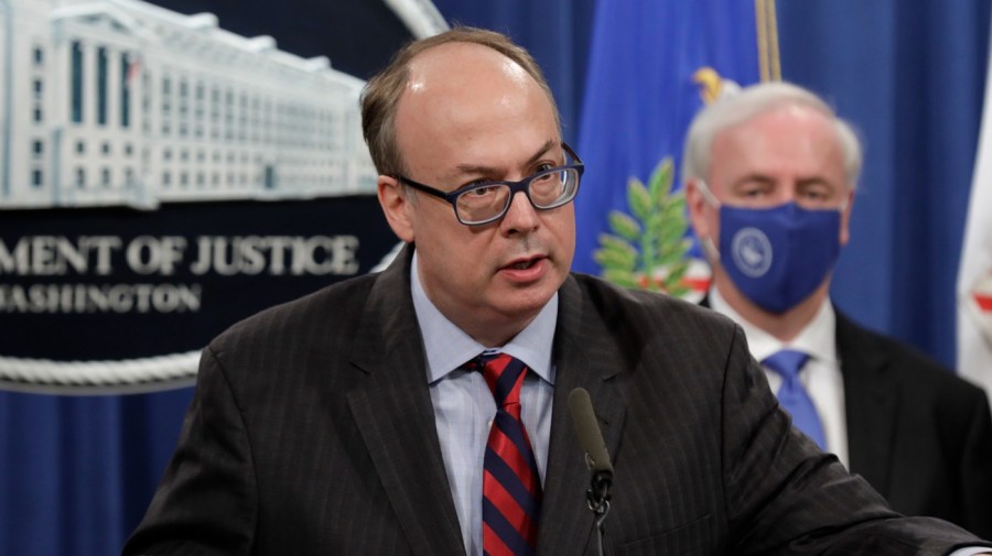 Jeffrey Clark speaks during an event.