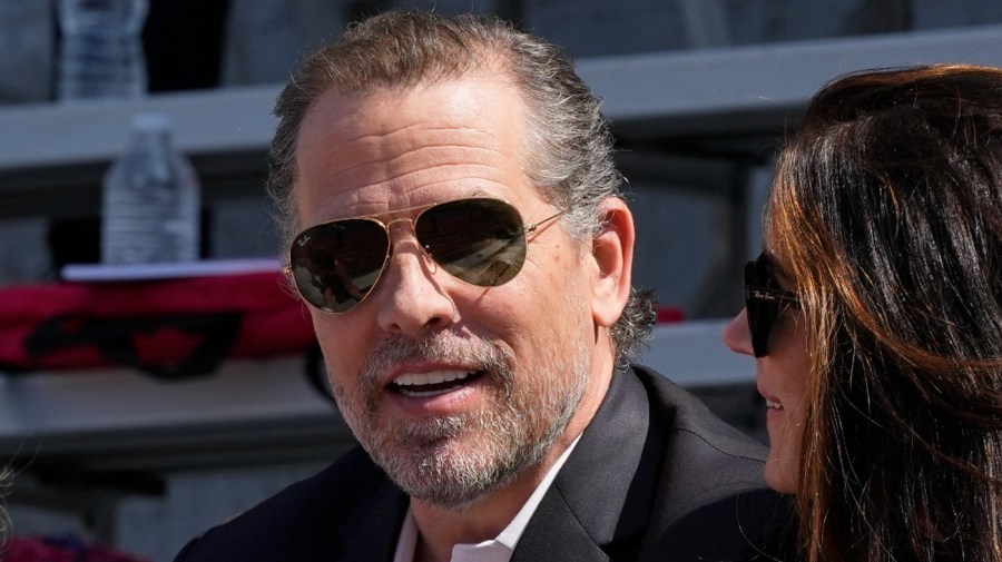 Hunter Biden, son of President Joe Biden, talks with his sister Ashley Biden as they attend his daughter Maisy Biden's commencement ceremony at the University of Pennsylvania in Philadelphia, Monday, May 15, 2023.