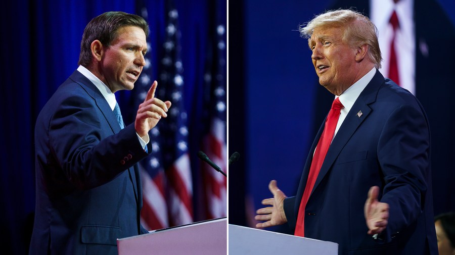 Florida Gov. Ron DeSantis (R) and former President Donald Trump