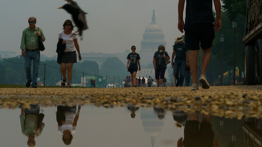 The U.S. Capitol is seen from the National Mall in Washington, D.C.