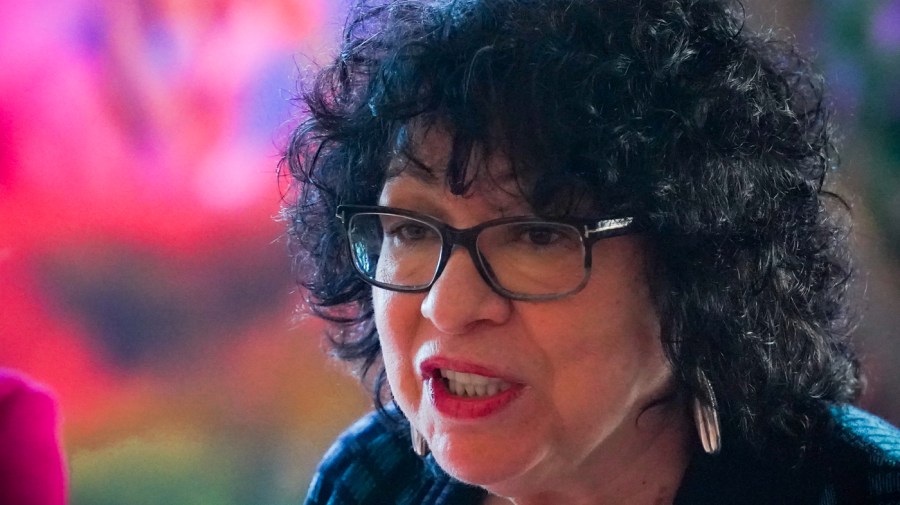 Supreme Court Justice Sonia Sotomayor arrive for a joint tour with first lady Jill Biden of Bronx Children's Museum, after its recent opening at a new permanent home for multicultural education programming, Wednesday, May 3, 2023, in New York.