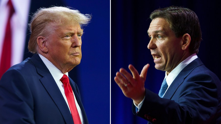 Former President Donald Trump and Florida Governor Ron DeSantis (R)