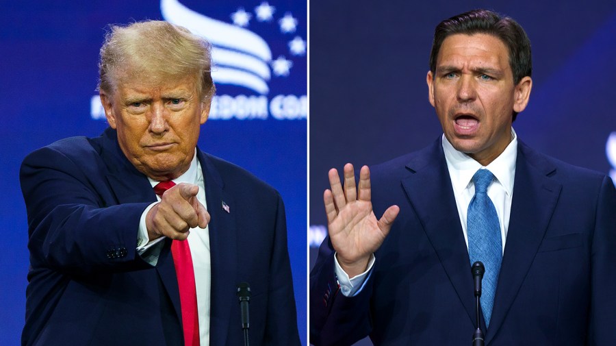 Former President Donald Trump and Florida Governor Ron DeSantis (R)