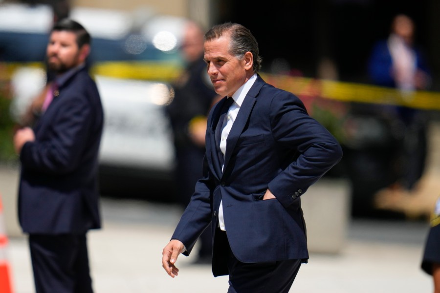 President Joe Biden’s son Hunter Biden leaves after a court appearance, Wednesday, July 26, 2023, in Wilmington, Del. The plea deal in Hunter Biden’s criminal case unraveled during a court hearing Wednesday after a federal judge raised concerns about the terms of the agreement that has infuriated Republicans who believe the president’s son is getting preferential treatment. (AP Photo/Julio Cortez)