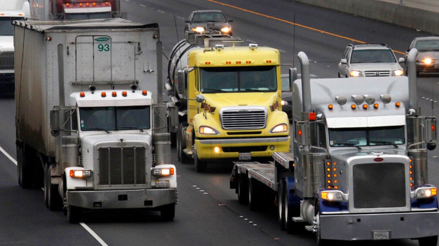 Trucks on a highway