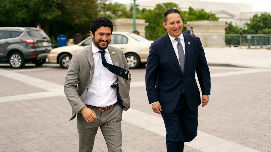 Reps. Greg Casar (D-Texas) and Tony Gonzales (R-Texas)