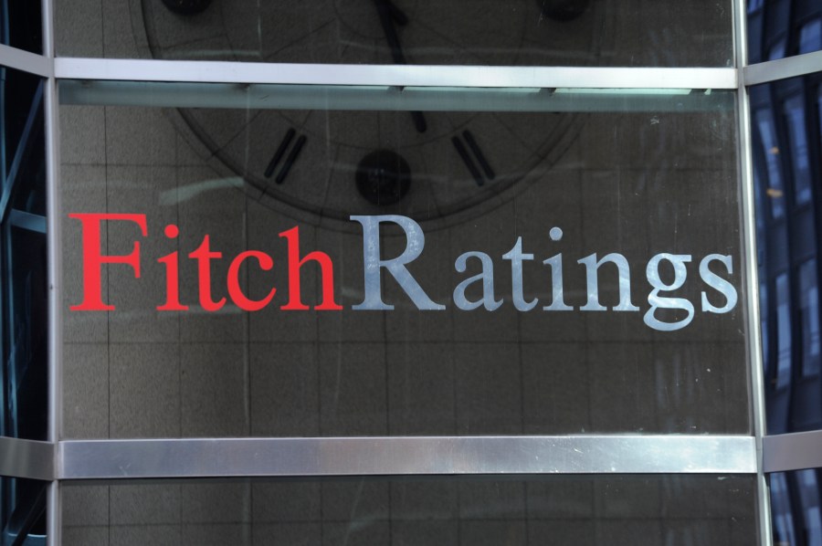 FILE - This photo shows signage for Fitch Ratings, Sunday, Oct. 9, 2011, in New York. On Tuesday, Aug. 1, 2023, Fitch Ratings has downgraded the U.S. credit rating, citing an expected increase in government debt over the next three years and a “steady deterioration in standards of governance” over the past two decades. (AP Photo/Henny Ray Abrams, File)