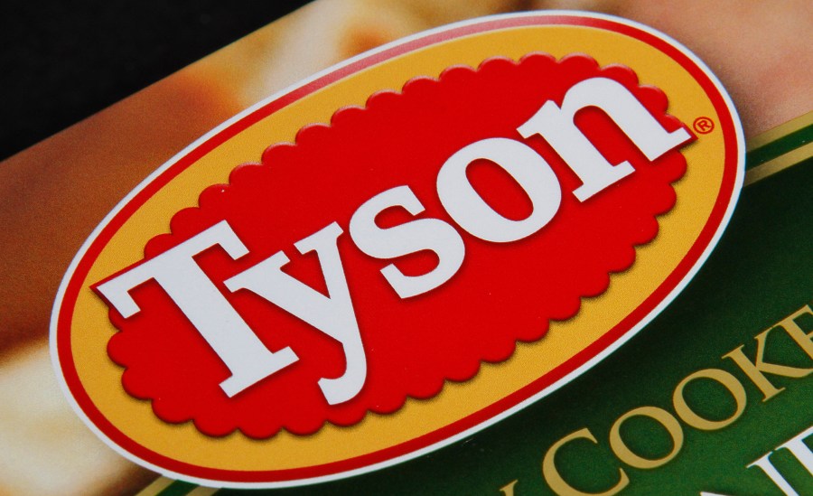 FILE - A Tyson food product is seen in Montpelier, Vt., Nov. 18, 2011. Tyson Foods Inc. (TSN) on Monday reported a loss of $417 million in its fiscal third quarter. (AP Photo/Toby Talbot, File)