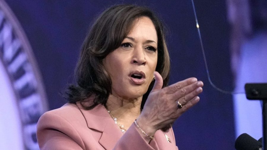 FILE - Vice President Kamala Harris speaks at the UnidosUS 2023 Annual Conference July 24, 2023, in Chicago. (AP Photo/Charles Rex Arbogast, File)