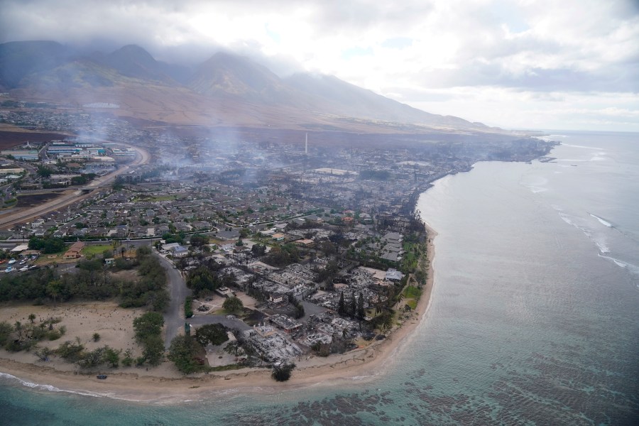 A wasteland of burned out homes and obliterated communities is left on Aug. 10, 2023, in Lahaina, Hawaii, following a stubborn blaze. Hawaii increasingly seems under siege from disasters, and what is increasing most is wildfire, according to an analysis of Federal Emergency Management Agency records by The Associated Press. There were as many federally-declared disaster wildfires this month in Hawaii, as in the 50 years between 1953 and 2003. (AP Photo/Rick Bowmer, File)