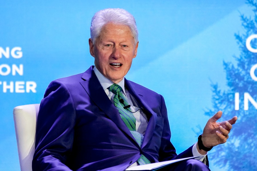 FILE - Former President Bill Clinton speaks at the Clinton Global Initiative, Monday, Sept. 19, 2022, in New York. The Clinton Global Initiative 2023 will convene “leaders, innovators and dreamers” – ranging from World Bank President Ajay Banga and The Bahamas’ Prime Minister Philip E. Davis to Airbnb CEO Brian Chesky, World Central Kitchen founder Jose Andres and Ford Foundation CEO Darren Walker, as well as A-list actors Orlando Bloom, Matt Damon, and Ashley Judd – in New York on Sept. 18 and 19. (AP Photo/Julia Nikhinson, File)