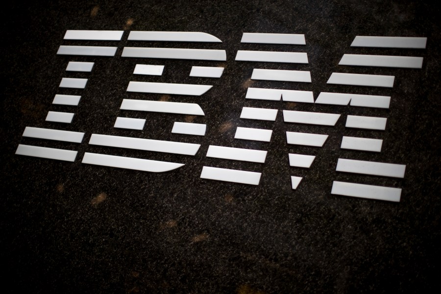 FILE - The IBM logo is displayed on the IBM building in Midtown Manhattan, April 26, 2017, in New York. IBM has agreed to sell assets of The Weather Company to private equity firm Francisco Partners for an undisclosed amount, the two companies announced Tuesday, Aug. 22, 2023. The acquisition will include Weather Channel mobile and the Weather.com — among other digital properties and enterprise offerings across industries and mediums, as well as The Weather Company's forecasting science and technology platform. (AP Photo/Mary Altaffer, File)