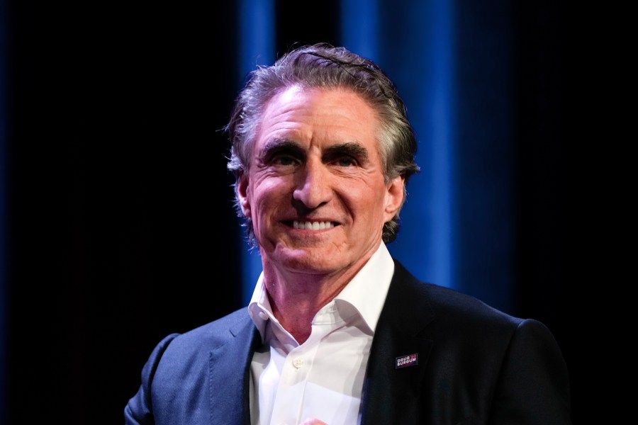 Republican presidential candidate North Dakota Gov. Doug Burgum speaks at the Republican Party of Iowa's 2023 Lincoln Dinner in Des Moines, Iowa, Friday, July 28, 2023. (AP Photo/Charlie Neibergall)