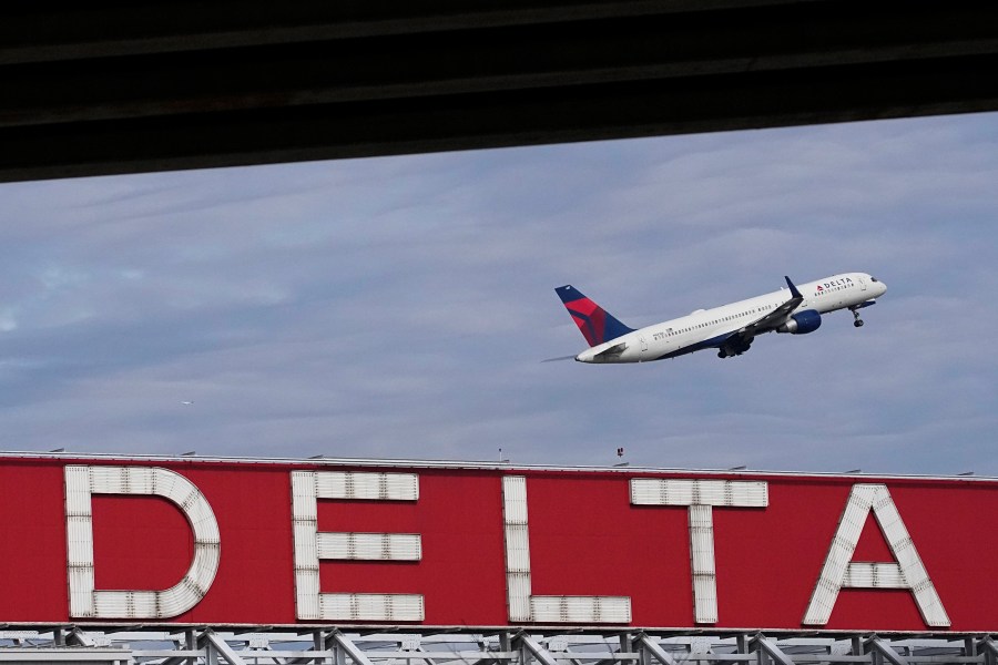 FILE - A Delta Air Lines plane takes off from Hartsfield-Jackson Atlanta International Airport, Nov. 22, 2022, in Atlanta. Delta Air Lines said Thursday, Aug. 31, 2023, that it has completed upgrading its fleet to protect key equipment against interference from 5G wireless signals, plugging a hole that could have disrupted flights during low visibility. (AP Photo/Brynn Anderson, File)