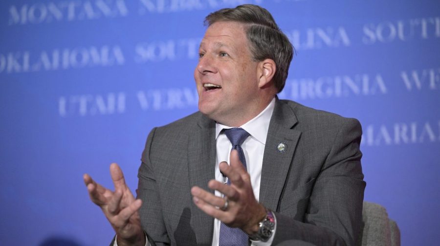 New Hampshire Gov. Chris Sununu speaks during an event.