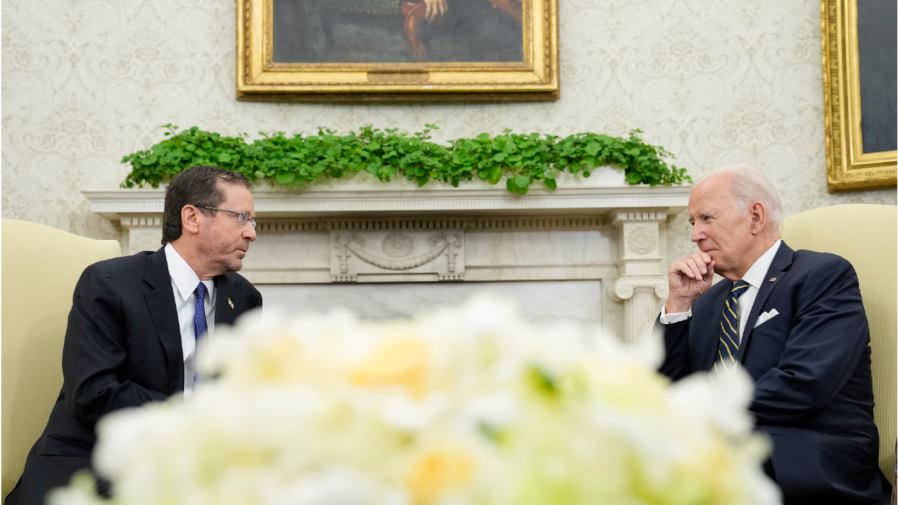 President Joe Biden meets with Israel's President Isaac Herzog in the Oval Office of the White House in Washington, Tuesday, July 18, 2023. (AP Photo/Susan Walsh)