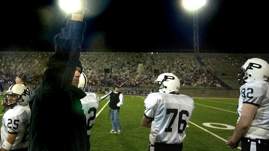 A scene is filmed from the movie version of "Friday Night Lights" in Odessa, Texas, Monday, March 22, 2004.