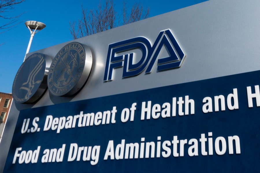 FILE - A sign for the U.S. Food and Drug Administration is displayed outside their offices, Dec. 10, 2020, in Silver Spring, Md. The FDA declined to approve a nasal spray to treat severe allergic reactions late Tuesday, Sept. 19, 2023, calling for more research on what would have been the first alternative to injections using devices such as an EpiPen. (AP Photo/Manuel Balce Ceneta, File)