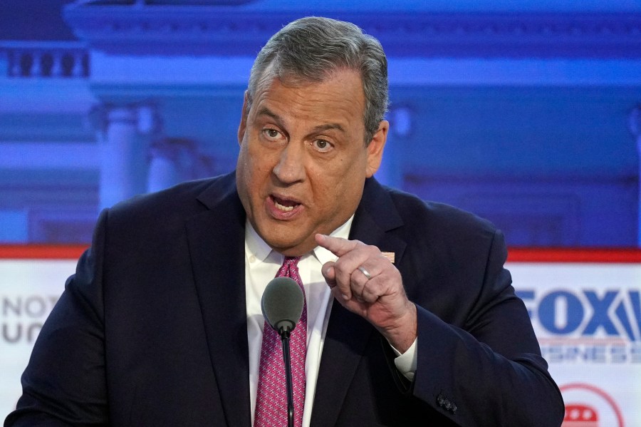 Former New Jersey Gov. Chris Christie speaks during a Republican presidential primary debate hosted by FOX Business Network and Univision, Wednesday, Sept. 27, 2023, at the Ronald Reagan Presidential Library in Simi Valley, Calif. (AP Photo/Mark J. Terrill)