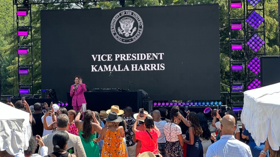 Kamala Harris presides over an event celebrating 50 years of hip hop.