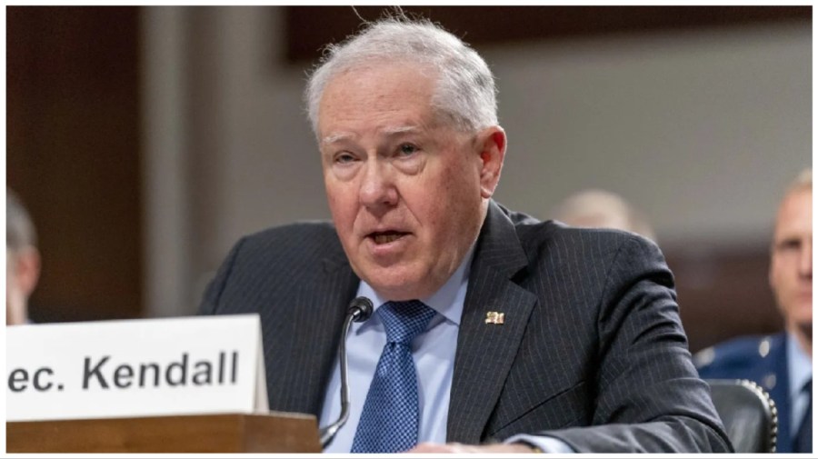 Secretary of the Air Force Frank Kendall speaks during a Senate Armed Services budget hearing on Capitol Hill in Washington, May 2, 2023. The Air Force said Monday, May 22, that it is looking at ways to better control access to classified information. Kendall told reporters that the Air Force needs to better enforce the rules that govern access to classified information based on whether someone with the correct security clearance also has a need to know the information. (AP Photo/Andrew Harnik, File)